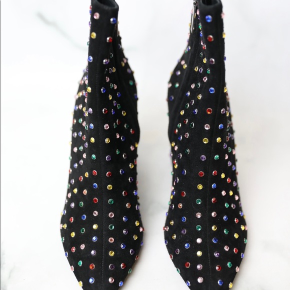 Saint Laurent Crystal Pointy Toe Booties (70mm) - Picture 7 of 7